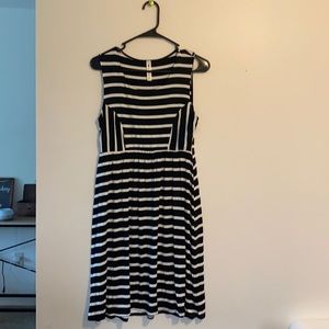 Black and white striped short dress. Size medium.